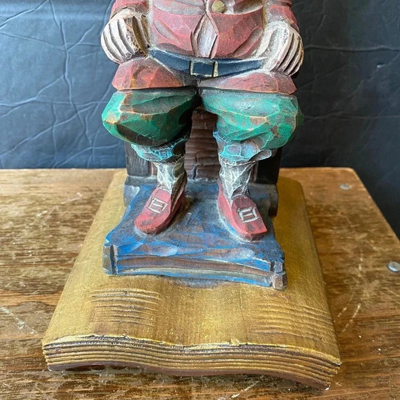 Vintage Art Decor Carb Wooden Men Sculpture Home Office Decor - Picture 7 of 7